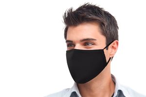 PRECORN Mund- & Nasenmaske Mund Nasen Schutzmaske in schwarz Mundschutz Maske 3-lagig Wiederverwendbare Masken 100% Baumwolle