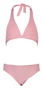 Snapper Rock - Halter-Bikini für Mädchen - Classic Stripe - Rot/Weiß, 128/134