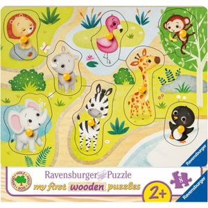 8 Teile Ravensburger Kinder Puzzle my first wooden Unterwegs im Zoo 03687