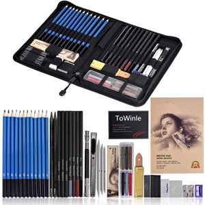 Bleistift Set 48-teilige Skizzieren Zeichnen Stifte Bleistifte zum Skizzieren und Zeichnen Professional Skizzierstifte Set mit Graphitkohlestifte