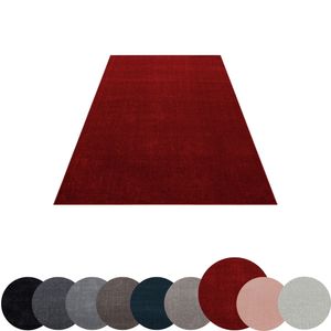 Wohnzimmer Teppich Stil Kurzflor Einfarbig Modern Flauschig Pflegeleicht Weich,  Rot, 160 x 230 cm
