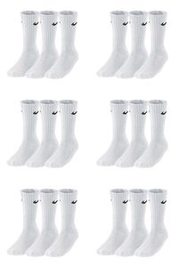 18 Paar Nike Herren Damen Socken SX4508 - Farbe: weiß / weiß / weiß - Größe: 42-46