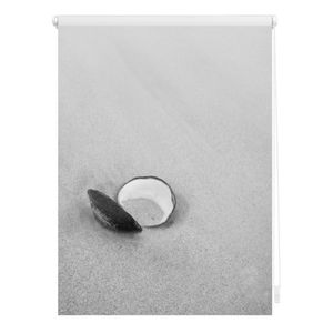 Lichtblick Rollo Klemmfix, ohne Bohren, Verdunkelung, Muschel - Schwarz Weiß 45 x 150 cm