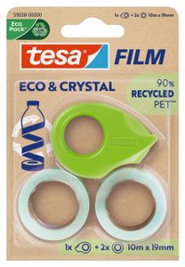 tesa Film ECO & CRYSTAL + Abroller 2 Rollen á 19 mm x 10 m Blister