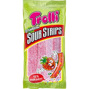 Trolli Strawberry Sour Strips guma owocowa w paskach 85g