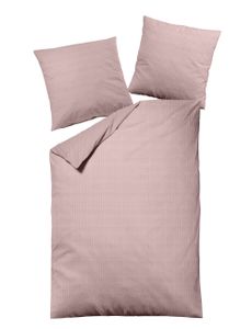 Dormisette Q587 Heather Melange Bettwäsche liniert rosa 135 x 200 cm