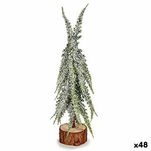 Weihnachtsbaum Verschneit Weihnachtsbaum 25 cm Weiß grün Holz Kunststoff (48 Stück)