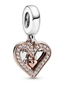 Pandora Charm Anhänger 788693C01 Rose Sparkling Freehand Heart klare Zirkonia