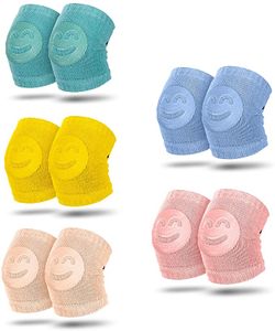 Knieschoner Baby Krabbeln, 5 Paar Baby Knieschoner Krabbelhilfe mit Gummi Anti-Rutsch knieschoner für 0-24 Monate Babys
