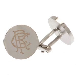 Rangers FC - Manžetové knoflíčky, kulaté, nerezová ocel TA11162 (jedna velikost) (stříbrná)