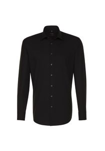 Seidensticker BUSINESS KENT Black Rose Pánská košile do města s dlouhým rukávem Kent Límec s kombinací manžet Regular Fit Bavlna Nežehlivá Černá 48