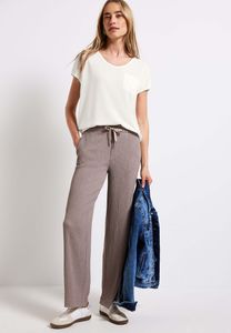 Street One T-Shirt 'Leinen-Look T-Shirt', A323384, off white, Gr. 38