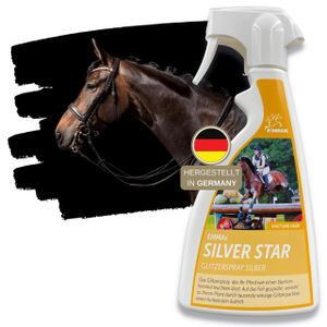 Glitzerspray für Pferde Schweif- & Mähnenspray mit Glitzer Silber 500ml