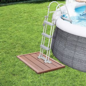 Casaria WPC Bodenelement Solardusche 101x63x5,5cm Anti Rutsch Pads Terracotta Bodenplatte Gartendusche Poolleiter