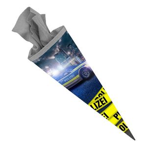 itenga Schultüte Zuckertüte 70cm rund Polizei Filzverschluss grau