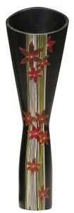 Mangoholzvase Bodenvase Flower H60 cm Designvase, Deko, Dekoration, Dekovase, Holzvase, Holz schwarz