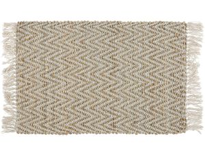 BELIANI Běžecký koberec Béžová juta a bavlna 50 x 80 cm Lemovaná ručně tkaná Boho chodba