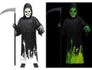 3 tlg. Halloween Kinder-Kostüm Skelett GLOW IN THE DARK
