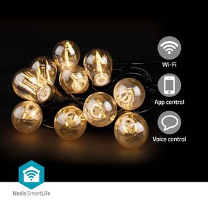 Nedis Wifilp01F10 Smartlife Dekoratívne LED párty svetlo Wi-Fi teplá biela 10 LED 9.00 M Android&Trade; / iOS Priemer žiarovky: 45 Mm