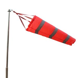 Windsocken – Ripstop-Polyester-Windmess-Sockentasche – für Farmen und Parks auf Flughäfen im Freien, 32 Zoll, groß, rot, reflektierend
