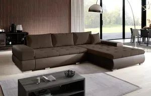 FURNIX Arzo Eckcouch L-Form Sofa Schlafsofa Couch Schlaffunktion MA 124+OR 29