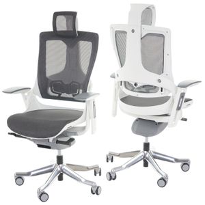 Kancelárska stolička MERRYFAIR Wau 2, kancelárska stolička otočná, čalúnenie/síťovina, ergonomická ~ čierno-šedá