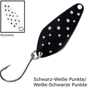 Balzer Spoon Searcher 2,1g - Forellenblinker, Farbe:Schwarz-Weiße Punkte/Weiße-Schwarze Punkte