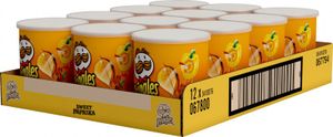 Pringles Sweet Paprika, Kartoffelchips, Paprika, 12 Stück(e), Kanne, Kartoffelpüreepulver, Sonnenblumenöl, Weizenmehl, Maismehl, Reismehl, Paprika-Würzmischung..., 501 kcal