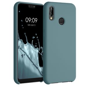 kwmobile Hülle kompatibel mit Huawei P20 Lite Hülle - Silikon Handy Case - Handyhülle weiche Oberfläche - kabelloses Laden - Arctic Night