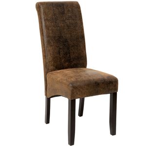 jedálenská stolička tectake, ergonomická, masívne tvrdé drevo - starohnedá