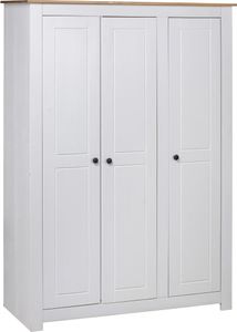 Prolenta Premium - Šatníková skriňa 3-dverová biela 118×50×171,5 cm borovica Panama