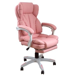 Schreibtischstuhl Bürostuhl Gamingstuhl Racing Chair Chefsessel mit Fußstütze, Farbe:Braun
