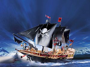 PLAYMOBIL Piraten 2-tlg. Set 6678 Piraten-Kampfschiff + 6683 Piraten-Schatzversteck