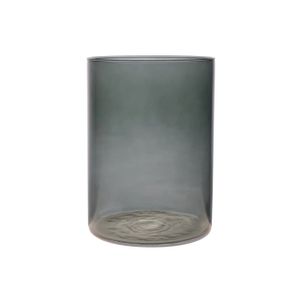 Dekoglas, Vase LEVI ESSENTIALS Zylinder H. 25cm D. 18cm grau Glas Hakbijl