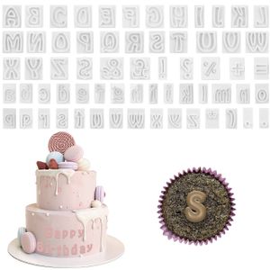Kurtzy 64er Pack Kleine Ausstecher Buchstaben Fondant Ausstecher Set - A-Z Buchstaben Ausstecher Klein und Groß mit 12 Symbolen - Lebensmittelechte