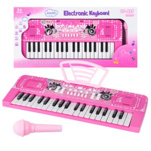 MalPlay Keyboard + Mikrofon | Rosa | Musikspielzeug für Kinder ab 3 Jahren | Klavier Kinderpiano | Multifunktions Standkeyboard