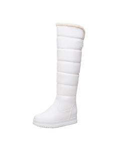 Damen Schneeschuhe Plüsch Gefüttert Pull On Höhe Erhöhen Plattform Wasserdicht Kniehohe Stiefel Weiß,Größe:EU 40
