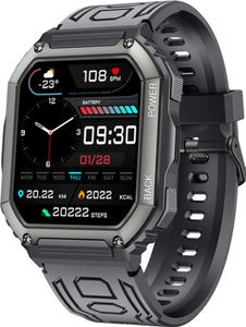 KR06 Smart Watch Outdoor 1.8IPS Herzfrequenzmesser Sport Fitness Smart Armbanduhr, Schwarz