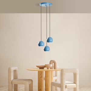 Opviq, Top - 15 - 241 - 1 - Light Blue, Kronleuchter, METALLKÖRPER, Hellblau, 111 x 30 x 30 cm