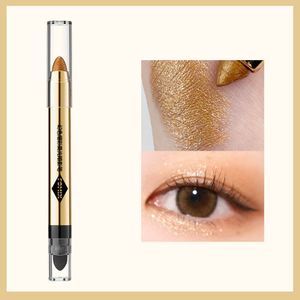 Doppelseitiger Perlglanz Lidschattenstift wasserfest glitzer Lidschatten Make-up-Stift Eye Brightener Stick Gold