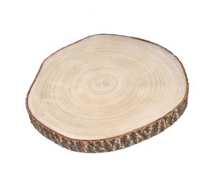 Echtholz Baumscheibe natur - 40 bis 45 cm - Holz Scheibe zum Dekorieren Basteln Bemalen Brandmalen - Tischdeko Holzdeko Kerzenteller Deko Platte