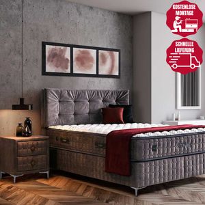 Bambi Bett | Bambi Yatak | SleepPure Set | Hygienematratze | Boxspringbett | Luxus 120 x 200 mit einem Nachttisch