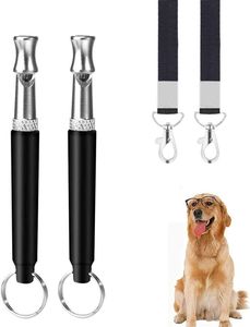 FNCF Hundepfeife, 2 Stücke Professionelle Ultraschall Pfeife,Einstellbare mit Schlüsselband Hund Training Kit HundPfeife