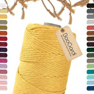 Makramee Garn · Sonnengelb 3mm x 200m · 3mm oder 5mm · viele Farben · Baumwollkordel · Baumwollgarn · DIY Bastelkordel · Kordelband