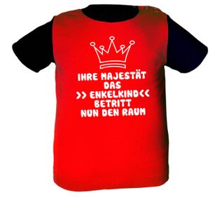 Baby Shirt Multicolor (Farbe rot-schwarz) (Größe 60-66) Ihre Majestät das Enkelkind
