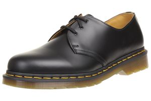 Dr. Martens - 1461 Black Smooth Comfort, 11838002, 3-Loch Schuhe schwarz mit gelber Naht Größe 42 (UK 8)