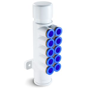 Luft-Verteiler 10-Fach weiß-blau für 7/10 mm Schlauch in Whirlpoolgebläse Whirlpool Jacuzzi