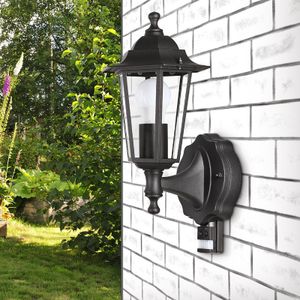 MONZANA® Außenleuchte Wetterfest IP44 Anthrazit Alu Guss Vintage Laterne Außenlampe Außen Garten Beleuchtung , Model:Wandleuchte Bewegungssensor