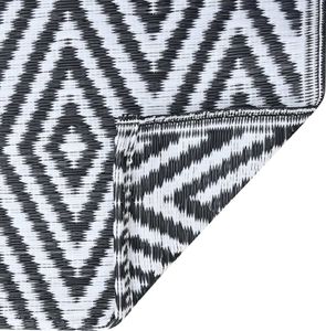 vidaXL Outdoor-Teppich Weiß und Schwarz 160x230 cm PP