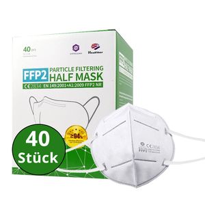 40 Stück - FFP2 Maske, Atemschutzmaske,  CE2834,  EN149:2001+A1:2009 FFP2 NR